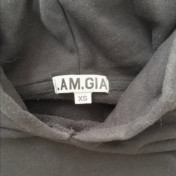 I.AM.GIA Black Reflective Cropped Hoodie - Picture 3 of 6